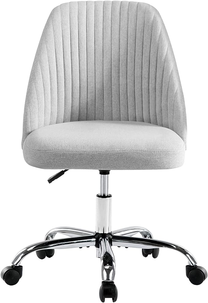 Home Office Chair, Mid-Back Armless Twill Fabric Adjustable Swivel Task Chair