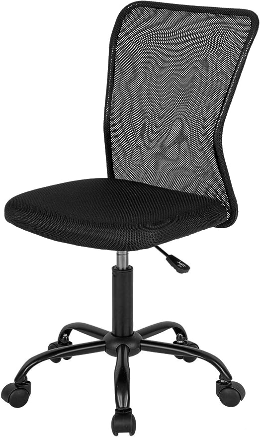 Home Office Mid Back Mesh Desk Chair Armless 