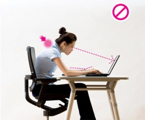 Ergonomic Workstation Setup: Wrong sitting on the computer