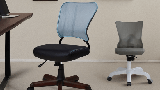 Armless office chair